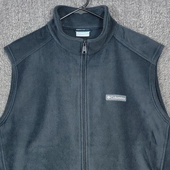 Columbia Vest Mens Large Gray Steens Mountain Fleece Full Zip Sleeveless - Picture 2 of 13
